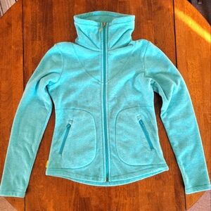 Lole zip-up fleece jacket blue teal womens small S